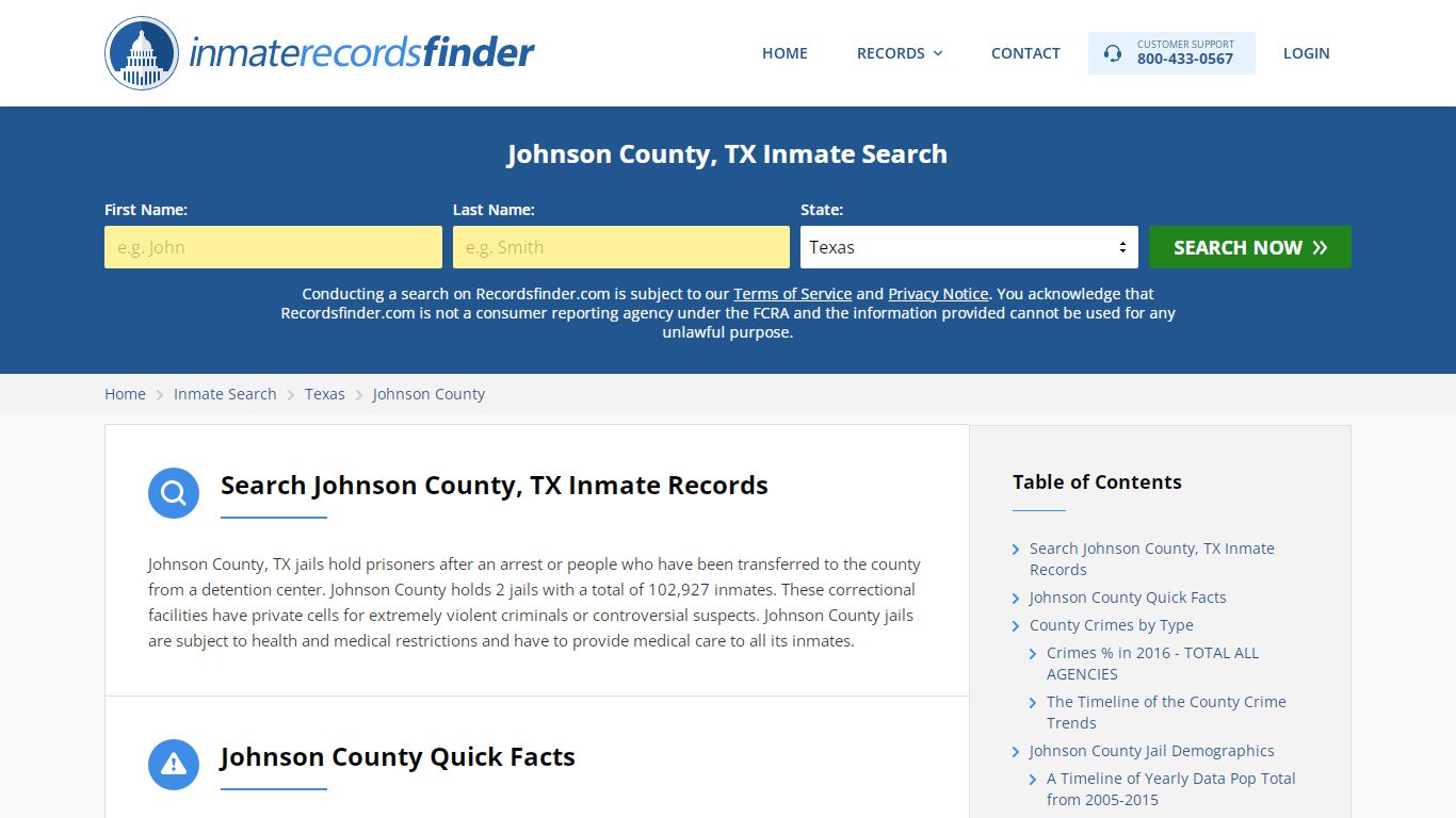 Johnson County, TX Inmate Lookup & Jail Records Online